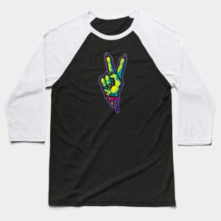 Zombie Monster Creature Peace Sign Baseball T-Shirt